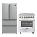 FORNO 2-Piece Appliance Package - 30-Inch Electric Range and 36-Inch French Door Refrigerator in Stainless Steel FBDL-013-03CAUS