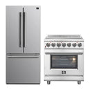 FORNO 2-Piece Appliance Package - 30-Inch Electric Range and 30-Inch French Door Refrigerator in Stainless Steel FBDL-013-05CAUS - MyBBQDirect