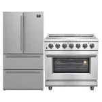 FORNO 2-Piece Appliance Package - 36-Inch Electric Range and 36-Inch French Door Refrigerator in Stainless Steel FBDL-013-08CAUS - MyBBQDirect