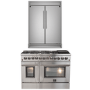 Forno Appliance Package - 48" Dual Fuel Range and 60" Refrigerator with Modern Grill Trim, FBDL-017-03CAUS