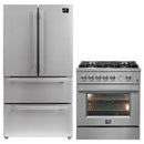 FORNO 2-Piece Appliance Package- 30-Inch Gas Range and 36-Inch French Door Refrigerator in Stainless Steel FBDL-020-02-US - MyBBQDirect