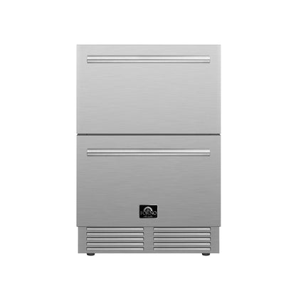 FORNO Como 24-Inch Drawer Refrigerator Stainless Steel Outdoor/Indoor 4.87 cu.ft. Capacity - FDROD1611-24S