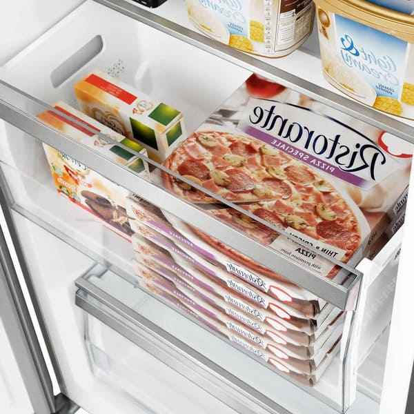 FORNO Maderno 28-Inch Built-In 13.6 Cu.Ft. Convertible Refrigerator in Stainless Steel, Left Swing with Decorative Grill FFFFD1722-32LSG - MyBBQDirect