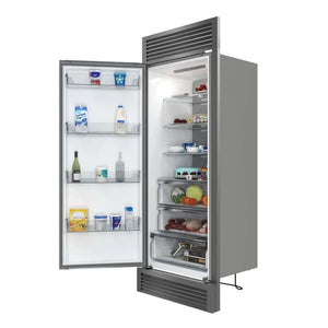 FORNO Maderno 28-Inch Built-In 13.6 Cu.Ft. Convertible Refrigerator in Stainless Steel, Left Swing with Decorative Grill FFFFD1722-32LSG - MyBBQDirect