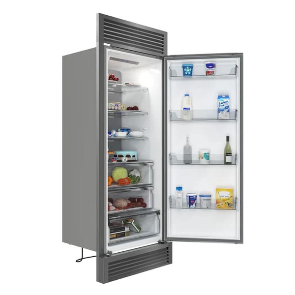 FORNO Maderno 28-Inch Built-In 13.6 Cu. Ft. Convertible Refrigerator in Stainless Steel, Right Swing with Decorative Grill FFFFD1722-32RSG