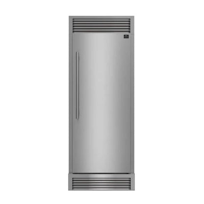FORNO Maderno 28-Inch Built-In 13.6 Cu. Ft. Convertible Refrigerator in Stainless Steel, Right Swing with Decorative Grill FFFFD1722-32RSG - MyBBQDirect