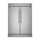 Forno Appliance Package - 48" Gas Range, Wall Mount Range Hood and 60" Refrigerator with Modern Grill Trim, FBDL-018-04CAUS