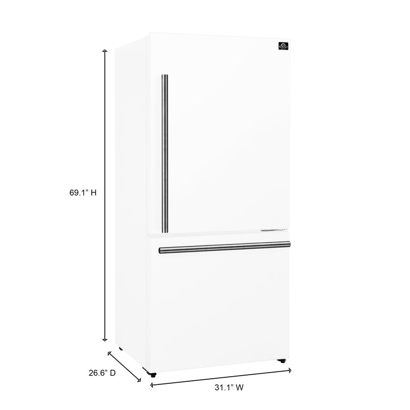 Forno Milano Espresso 31-Inch 17.2 cu. ft. Bottom Freezer Right Swing Door Refrigerator - FFFFD1785-31