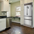 FORNO Bovino 33" French Door Refrigerator in Stainless Steel, 19cuft with Built-in style Grille Trim Kit - FFFFD1907-37SG