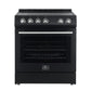 Forno Espresso Package - 30" Electric Range and Range Hood in Stainless Steel, Black, or White with Accents
