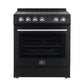 Forno Espresso Package - 30" Electric Range, Range Hood, and Refrigerator in Stainless, White, or Black