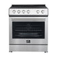 Forno Espresso Package - 30" Electric Range and Refrigerator in Stainless, Black, or White with Accents