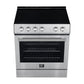 Forno Espresso Package - 30" Electric Range and Range Hood in Stainless Steel, Black, or White with Accents