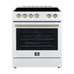 Forno Espresso Package - 30" Electric Range, Range Hood, Refrigerator and Dishwasher in Stainless, White, or Black