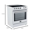 FORNO 2-Piece Appliance Package - 30-Inch Slide-In Induction Range and 36-Inch French Door Refrigerator in White with Stainless Steel Handle FBDL-014-08CAUS - MyBBQDirect