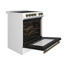 Forno Espresso Package - 30" Electric Range and Range Hood in Stainless Steel, Black, or White with Accents