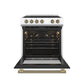 Forno Espresso Package - 30" Electric Range and Range Hood in Stainless Steel, Black, or White with Accents