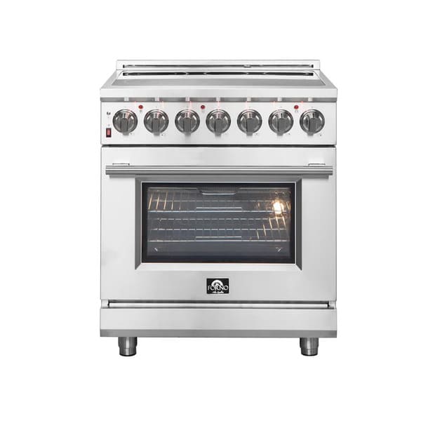 FORNO 2-Piece Appliance Package - 30-Inch Electric Range and 30-Inch French Door Refrigerator in Stainless Steel FBDL-013-05CAUS - MyBBQDirect