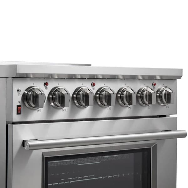 FORNO 2-Piece Appliance Package - 30-Inch Electric Range and 36-Inch French Door Refrigerator in Stainless Steel FBDL-013-03CAUS - MyBBQDirect