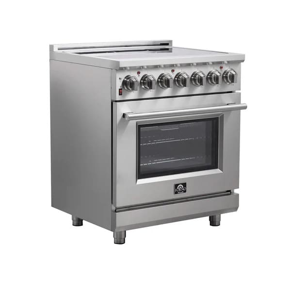 FORNO 2-Piece Appliance Package - 30-Inch Electric Range and 30-Inch French Door Refrigerator in Stainless Steel FBDL-013-05CAUS - MyBBQDirect