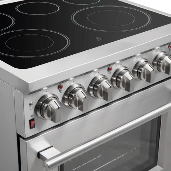 FORNO 2-Piece Appliance Package - 30-Inch Electric Range and 36-Inch French Door Refrigerator in Stainless Steel FBDL-013-03CAUS - MyBBQDirect