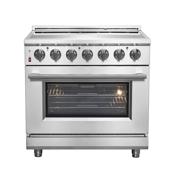 FORNO 2-Piece Appliance Package - 36-Inch Electric Range and 36-Inch French Door Refrigerator in Stainless Steel FBDL-013-08CAUS - MyBBQDirect