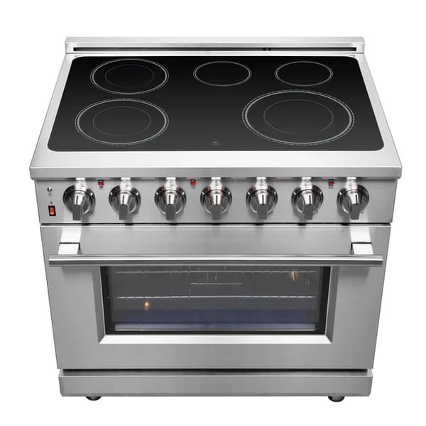 FORNO 2-Piece Appliance Package - 36-Inch Electric Range and 36-Inch French Door Refrigerator in Stainless Steel FBDL-013-08CAUS - MyBBQDirect