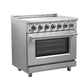 FORNO 2-Piece Appliance Package - 36-Inch Electric Range and 36-Inch French Door Refrigerator in Stainless Steel FBDL-013-08CAUS - MyBBQDirect
