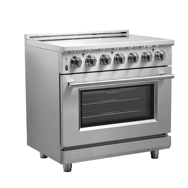 FORNO 2-Piece Appliance Package - 36-Inch Electric Range and 36-Inch French Door Refrigerator in Stainless Steel FBDL-013-08CAUS - MyBBQDirect