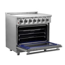 FORNO 2-Piece Appliance Package - 36-Inch Electric Range and 31-Inch Refrigerator, Right Hinge in Stainless Steel FBDL-013-06CAUS - MyBBQDirect