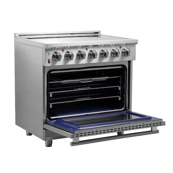 FORNO 2-Piece Appliance Package - 36-Inch Electric Range and 36-Inch French Door Refrigerator in Stainless Steel FBDL-013-08CAUS - MyBBQDirect