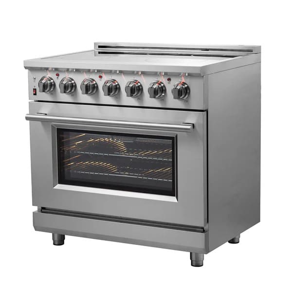 FORNO 2-Piece Appliance Package - 36-Inch Electric Range and 36-Inch French Door Refrigerator in Stainless Steel FBDL-013-08CAUS - MyBBQDirect