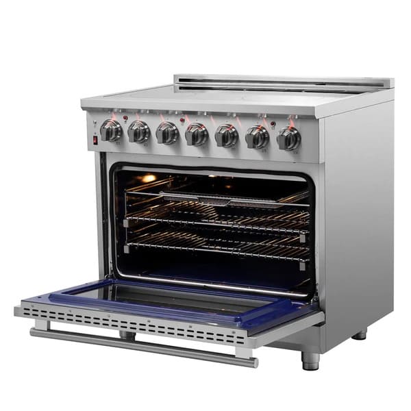 FORNO 2-Piece Appliance Package - 36-Inch Electric Range and 31-Inch Refrigerator, Right Hinge in Stainless Steel FBDL-013-06CAUS - MyBBQDirect