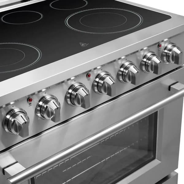 FORNO 2-Piece Appliance Package - 36-Inch Electric Range and 36-Inch French Door Refrigerator in Stainless Steel FBDL-013-08CAUS - MyBBQDirect