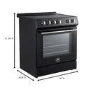 FORNO 2-Piece Appliance Package - 30-Inch Slide-In Induction Range and 36-Inch French Door Refrigerator in Black with Antique Brass Handle FBDL-014-13CAUS - MyBBQDirect