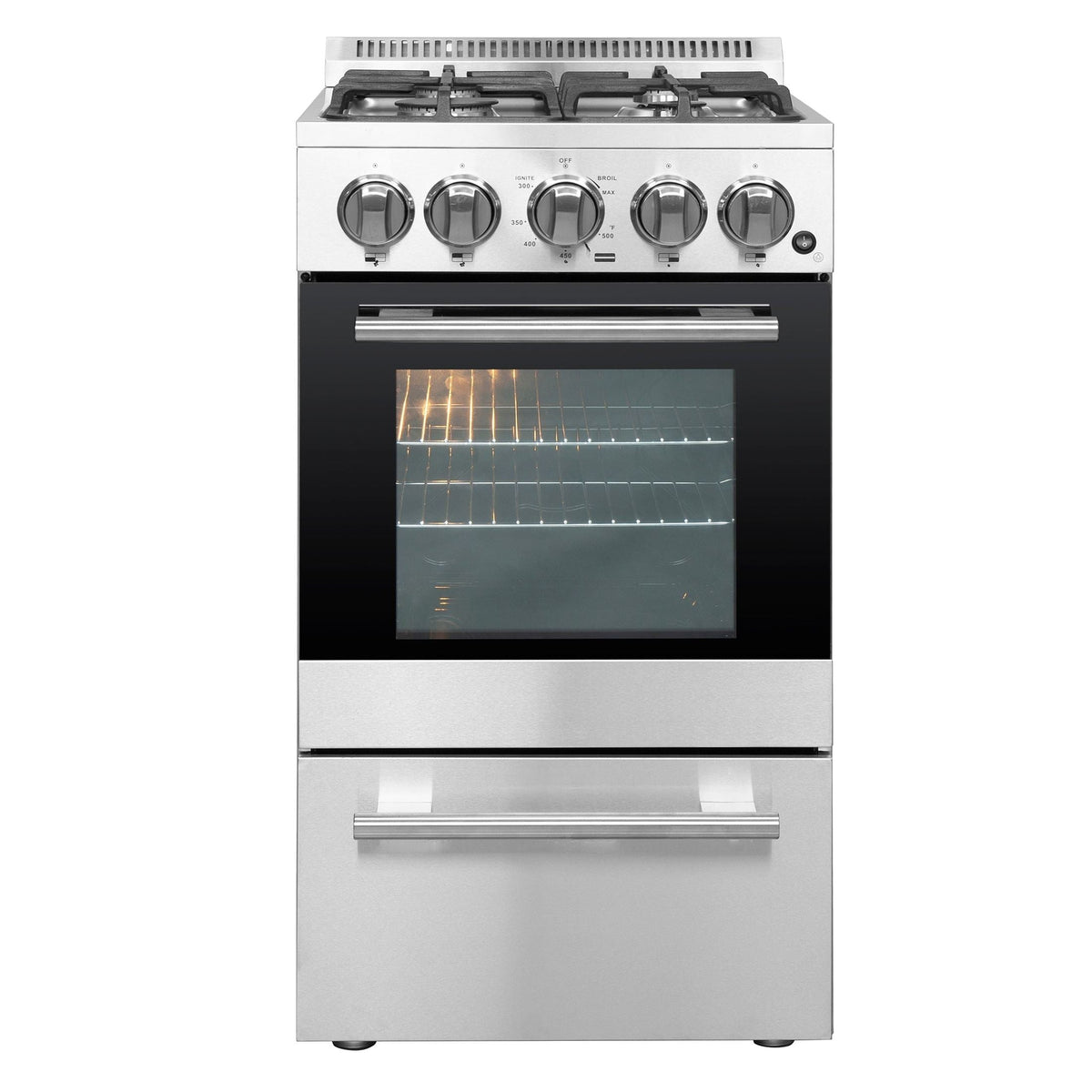 Forno 20″ Lamazze Gas Range with 4 Sealed Burners - FFSGS6265-20