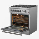 FORNO 2-Piece Appliance Package- 30-Inch Gas Range and 36-Inch French Door Refrigerator in Stainless Steel FBDL-020-02-US - MyBBQDirect