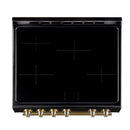 FORNO 2-Piece Appliance Package - 30-Inch Slide-In Induction Range and 36-Inch French Door Refrigerator in Black with Antique Brass Handle FBDL-014-13CAUS