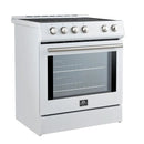 FORNO 2-Piece Appliance Package - 30-Inch Slide-In Induction Range and 36-Inch French Door Refrigerator in White with Stainless Steel Handle FBDL-014-08CAUS - MyBBQDirect