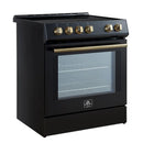 FORNO 2-Piece Appliance Package - 30-Inch Slide-In Induction Range and 36-Inch French Door Refrigerator in Black with Antique Brass Handle FBDL-014-13CAUS - MyBBQDirect