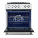 FORNO 2-Piece Appliance Package - 30-Inch Slide-In Induction Range and 36-Inch French Door Refrigerator in White with Stainless Steel Handle FBDL-014-08CAUS - MyBBQDirect