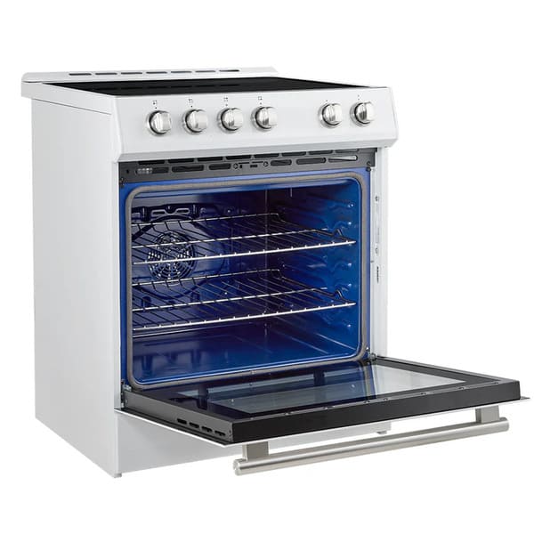 FORNO 2-Piece Appliance Package - 30-Inch Slide-In Induction Range and 36-Inch French Door Refrigerator in White with Stainless Steel Handle FBDL-014-08CAUS - MyBBQDirect
