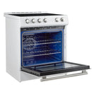 FORNO 2-Piece Appliance Package - 30-Inch Slide-In Induction Range and 36-Inch French Door Refrigerator in White with Stainless Steel Handle FBDL-014-08CAUS - MyBBQDirect