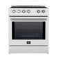 FORNO 2-Piece Appliance Package - 30-Inch Slide-In Induction Range and 36-Inch French Door Refrigerator in White with Stainless Steel Handle FBDL-014-08CAUS - MyBBQDirect