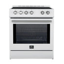 FORNO 2-Piece Appliance Package - 30-Inch Slide-In Induction Range and 36-Inch French Door Refrigerator in White with Stainless Steel Handle FBDL-014-08CAUS - MyBBQDirect