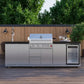 FORNO Bulnes Outdoor Kitchen 30-Inch BBQ 60,000 BTU, with Sear, Rotisserie Infrared Burners, 1.8 Cu.Ft. Beverage Center, & Black/White Countertops - MyBBQDirect