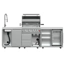 FORNO Bulnes Outdoor Kitchen 30-Inch BBQ 60,000 BTU, with Sear, Rotisserie Infrared Burners, 1.8 Cu.Ft. Beverage Center, & Black/White Countertops - MyBBQDirect