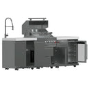 FORNO Bulnes Outdoor Kitchen 30-Inch BBQ 60,000 BTU, with Sear, Rotisserie Infrared Burners, 1.8 Cu.Ft. Beverage Center, & Black/White Countertops - MyBBQDirect