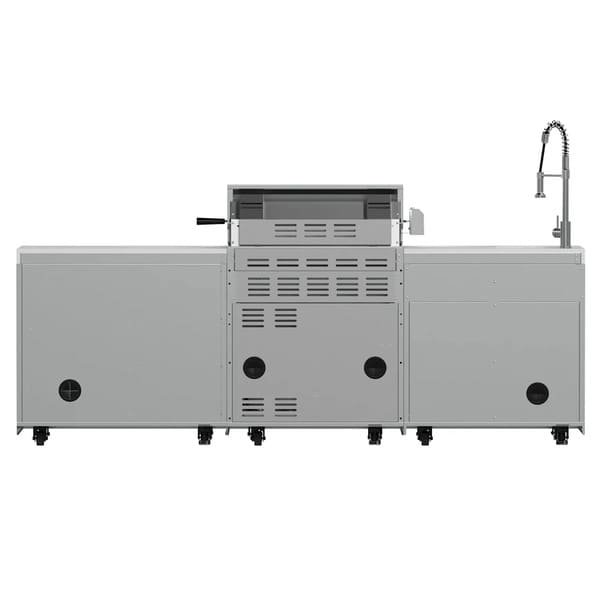 FORNO Bulnes Outdoor Kitchen 30-Inch BBQ 60,000 BTU, with Sear, Rotisserie Infrared Burners, 1.8 Cu.Ft. Beverage Center, & Black/White Countertops - MyBBQDirect