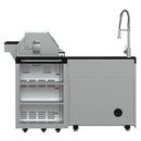 FORNO Bulnes Outdoor Kitchen 40-Inch BBQ 95,000 BTU, with 5 Burners, Sear & Rotisserie Infrared Side Burner, 1.8 cu.ft. Beverage Center & Black/White Countertops - MyBBQDirect
